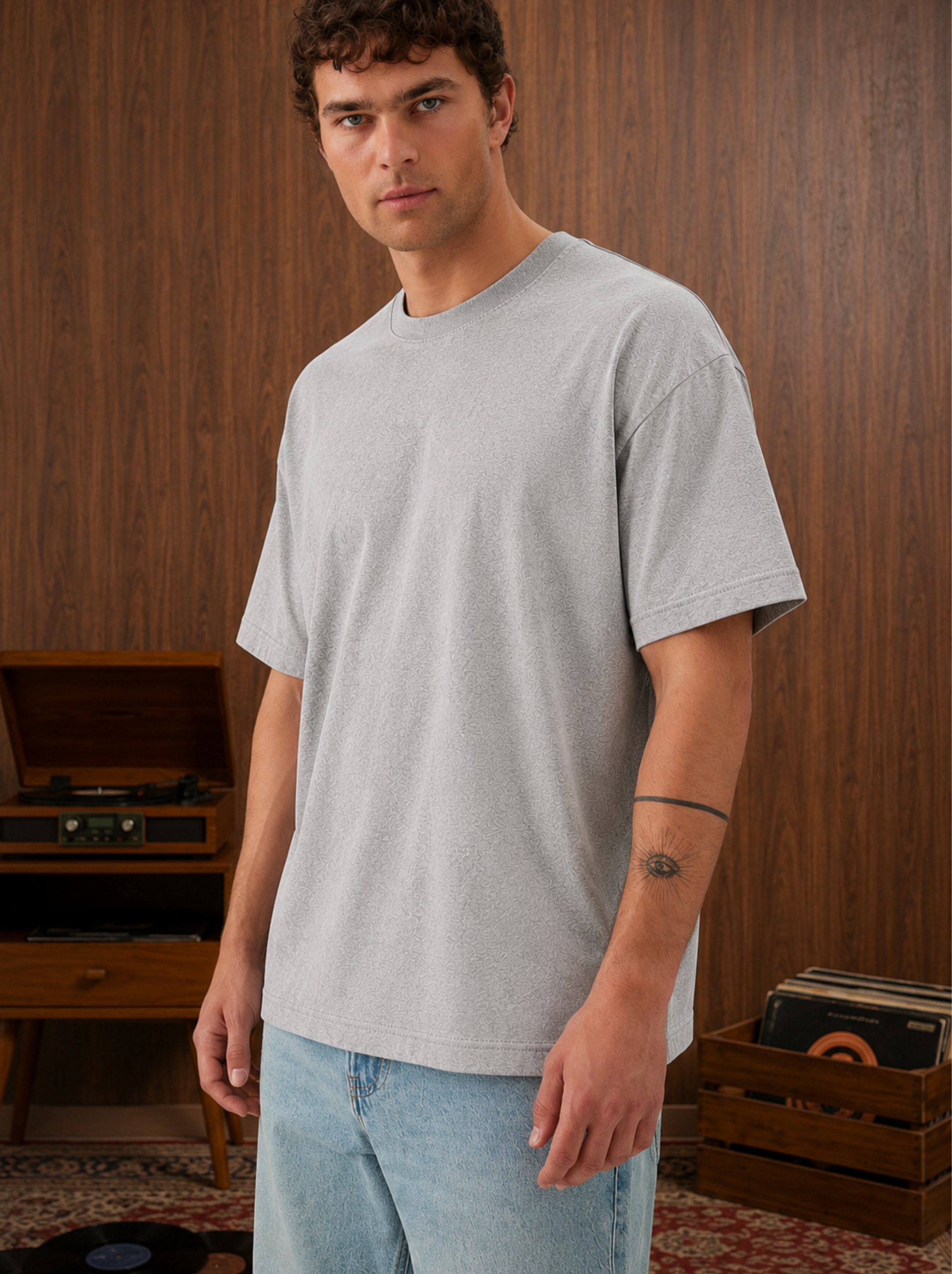 REMERA OVERSIZE GRIS HIELO