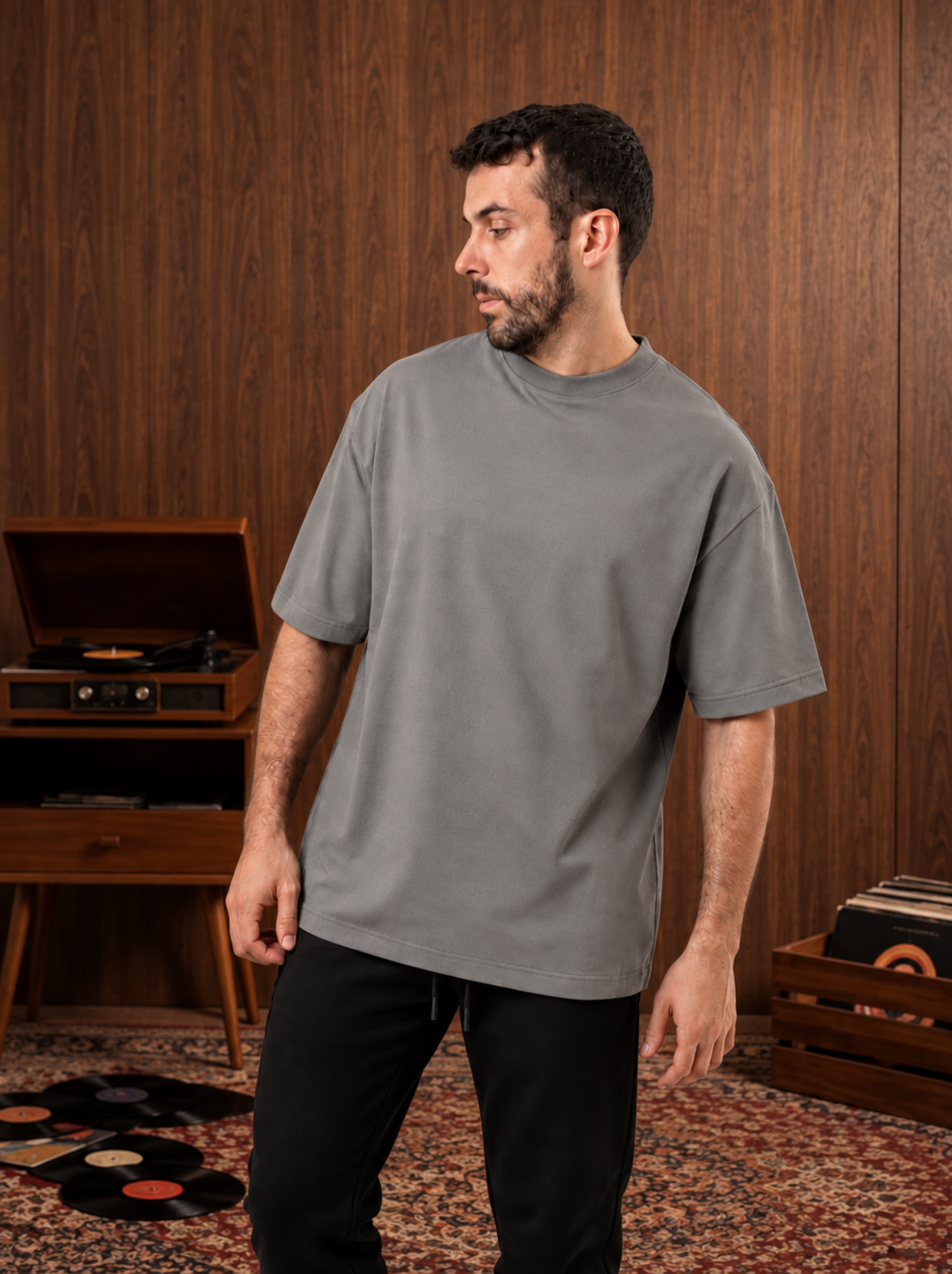 REMERA OVERZISE CEMENTO
